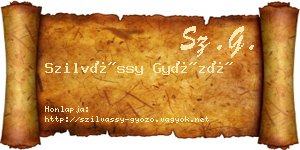 Szilvássy Győző névjegykártya